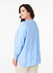 Knitted blouse with round neck and knitted pattern, Light Blue, Model image number 2