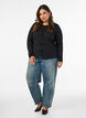 Fitted cardigan with knot fastenings, Black, Model image number 1