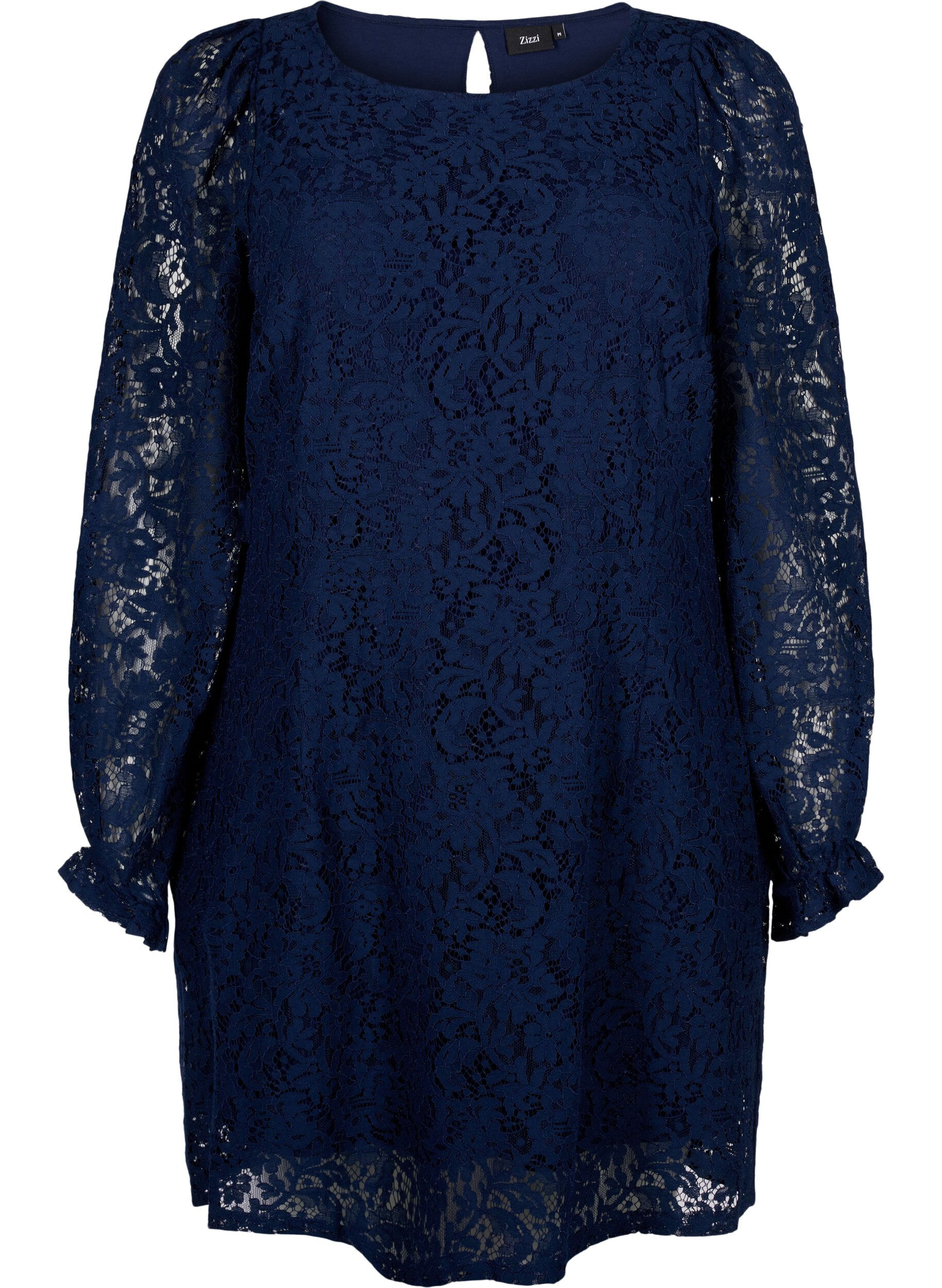 Zizzifashion Lace dress with long sleeves, Navy Blazer, Packshot image number 0