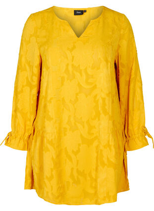 Loose V-neck tunic, Golden Yellow, Packshot image number 0
