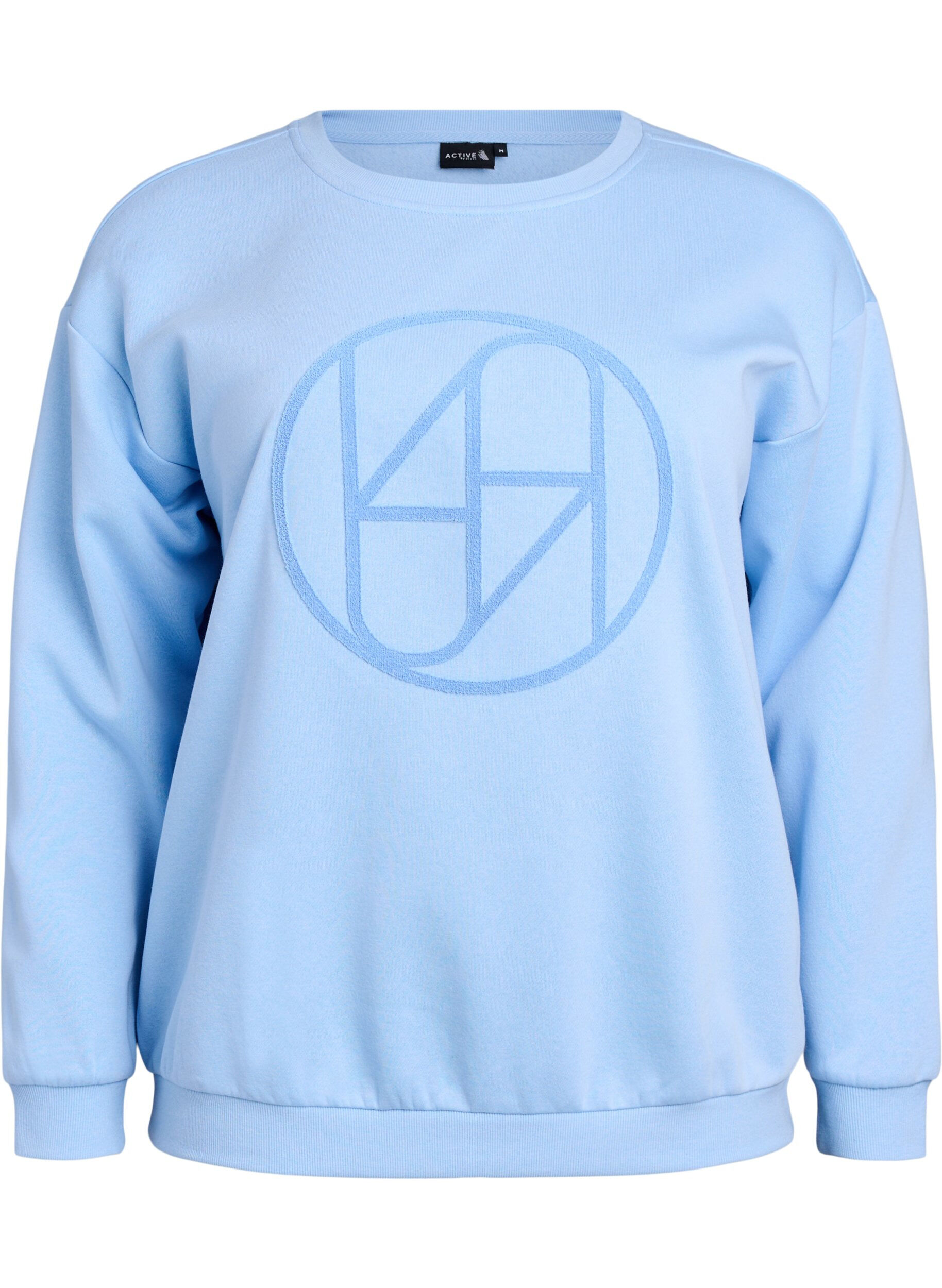 Zizzifashion Sweatshirt with front motif, Light Blue, Packshot image number 0