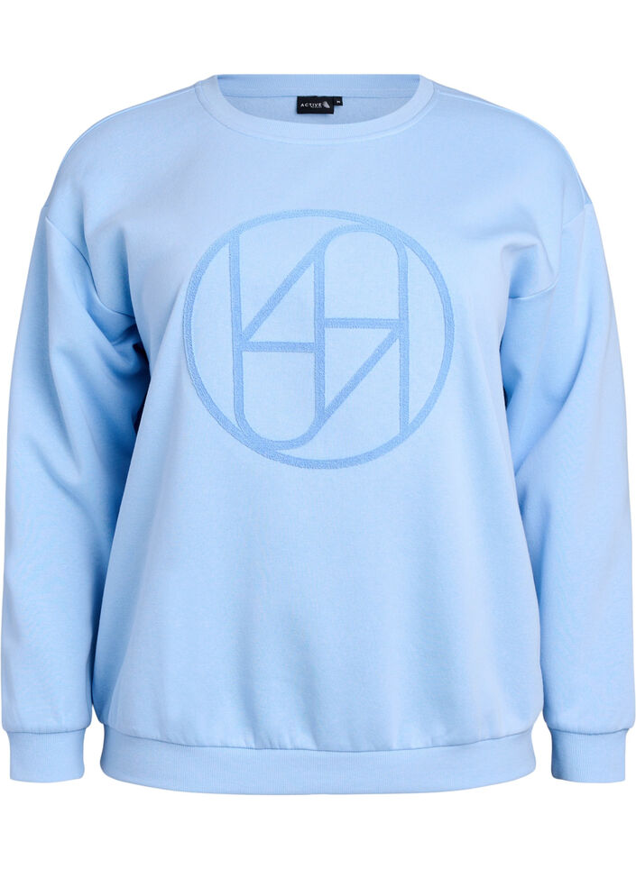Sweatshirt with front motif, Light Blue, Packshot image number 0