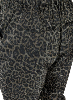 Cropped Maddison trousers with glitter and leopard print, Lurex Leo, Packshot image number 3