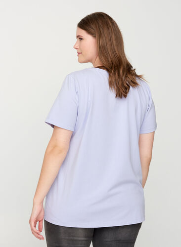 Basic t-shirt with v-neck, Cosmic Sky, Model image number 1