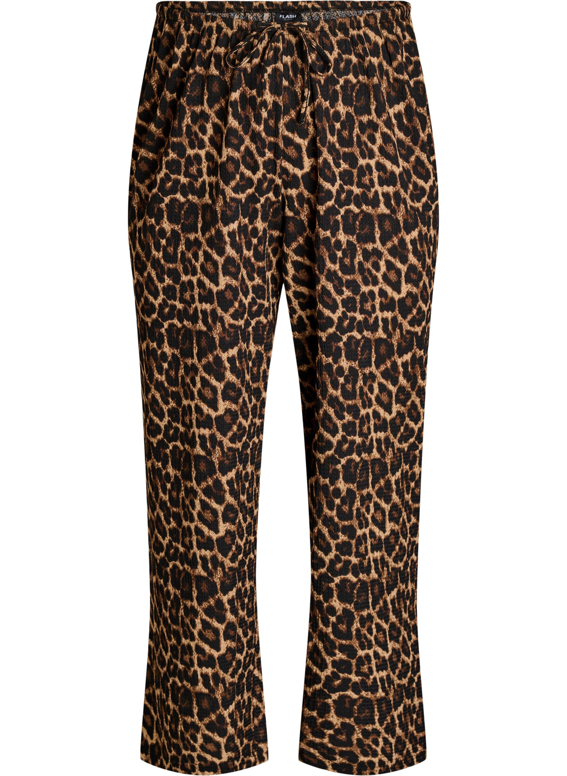 Zizzifashion Wide-leg trousers in a light textured fabric, Black, Packshot image number 0