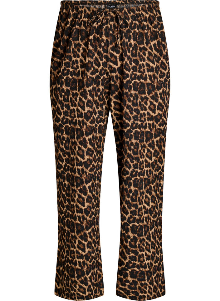 Wide-leg trousers in a light textured fabric, Black, Packshot image number 0