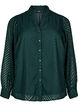Shirt with texture and a ruffled collar, Green, Packshot image number 0