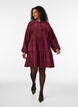 Corduroy dress with A-line shape and stand collar, Red, Model image number 1