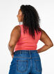 Striped tank top with a rib structure, Coral, Model image number 2