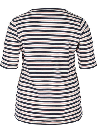 Striped, ribbed cotton t-shirt, Blue Rose Stripe, Packshot image number 1