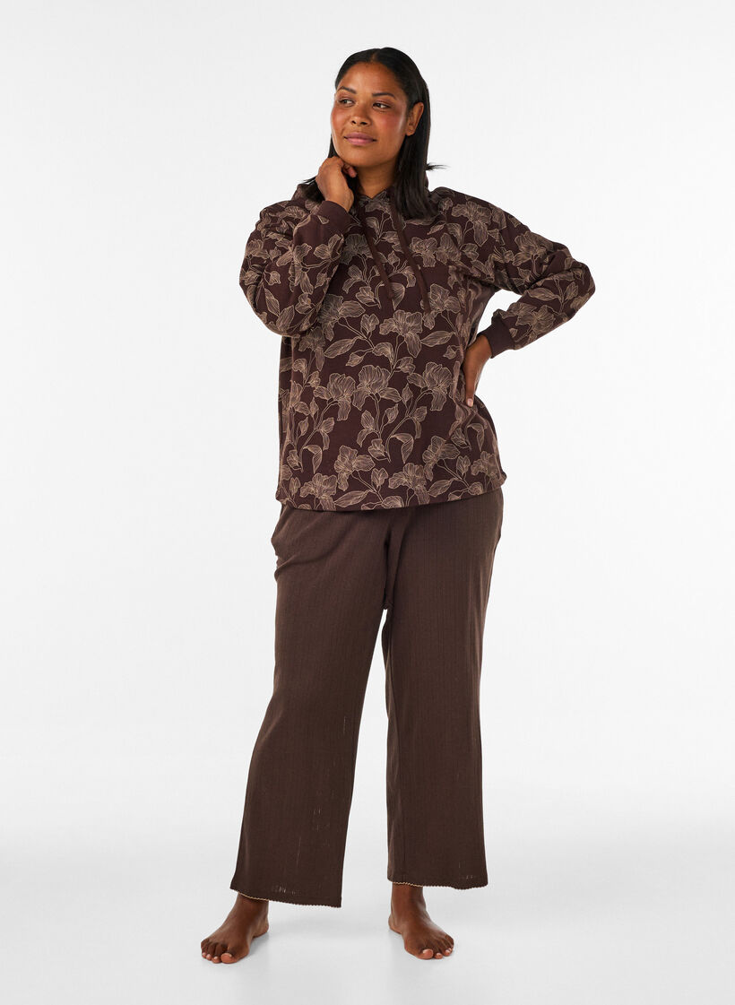 Hoodie with all-over print, Brown, Model image number 1