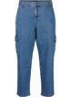 Cargo jeans with high waist, Blue Denim, Packshot image number 0