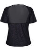 Workout t-shirt with print and mesh, Black, Packshot image number 1