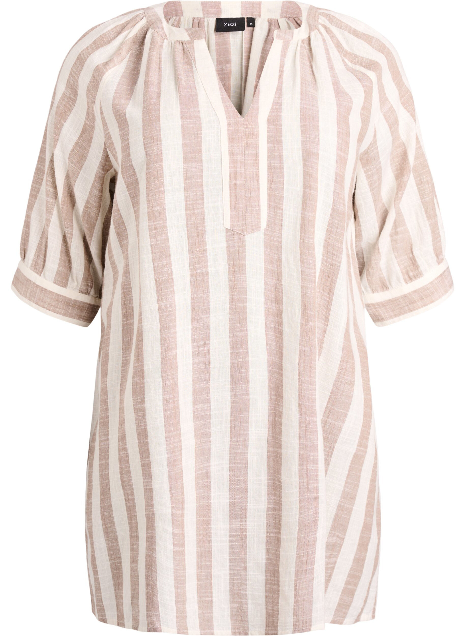 Cotton tunic with a V-neck