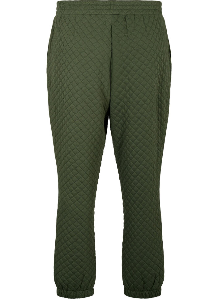 Quilted jogging bottoms with pockets, Thyme, Packshot image number 1