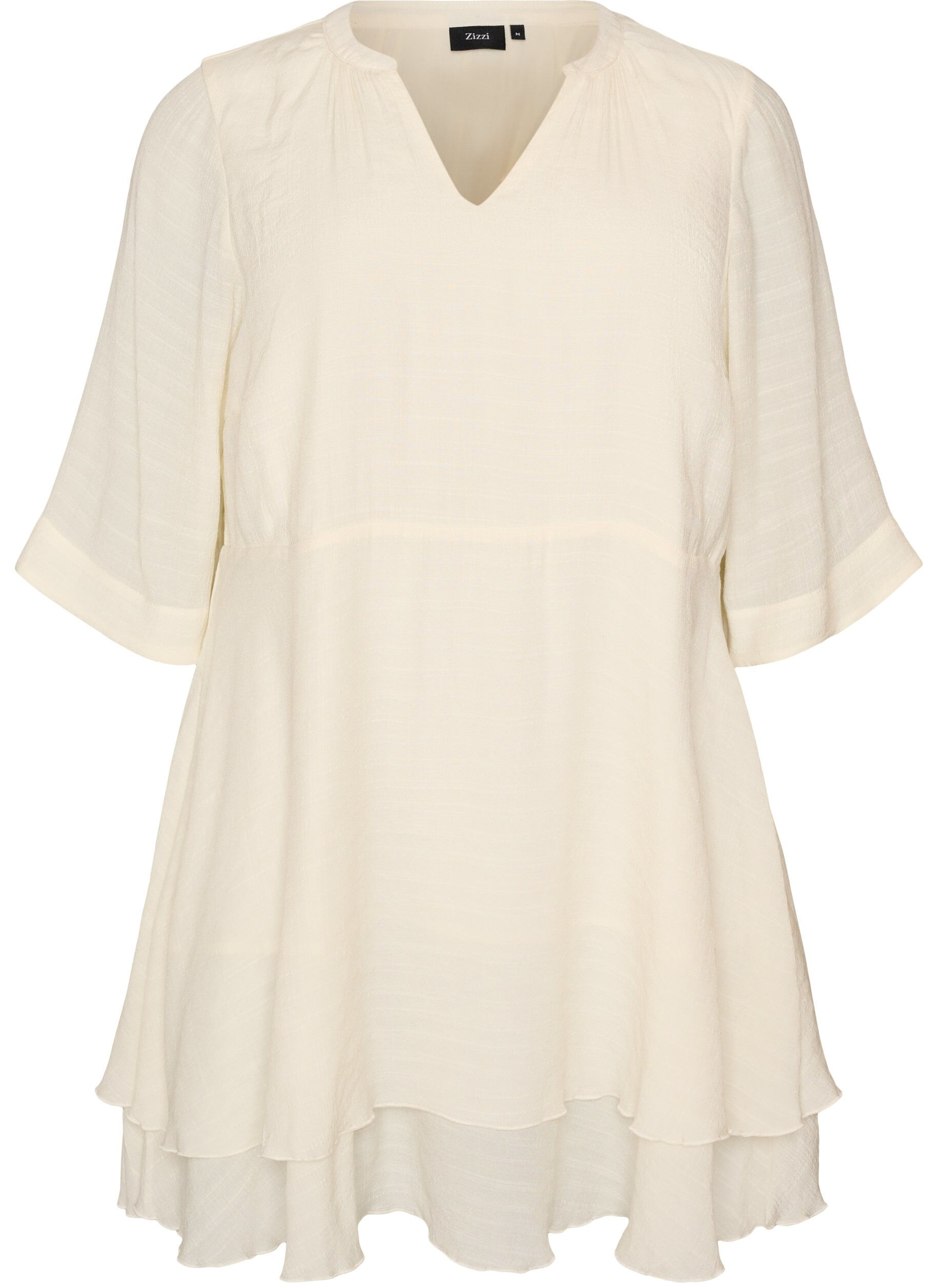 ZizzifashionA-line dress with layered ruffles, Vanilla, Packshot image number 0