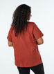 T-shirt with button detail, Brown, Model image number 2
