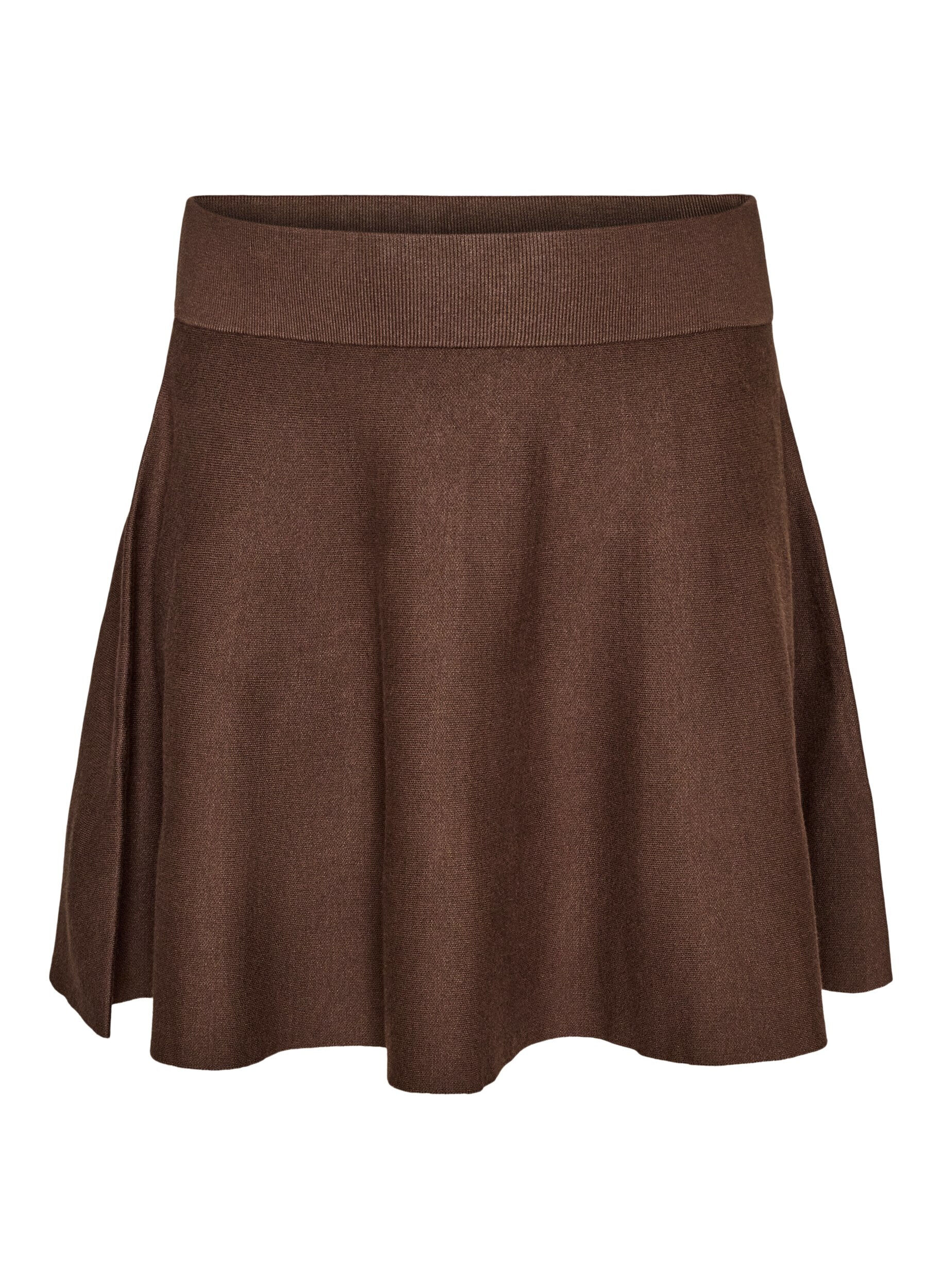 Short knitted A-line skirt