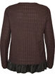 Structured blouse with ruffle hem, Brown, Packshot image number 1