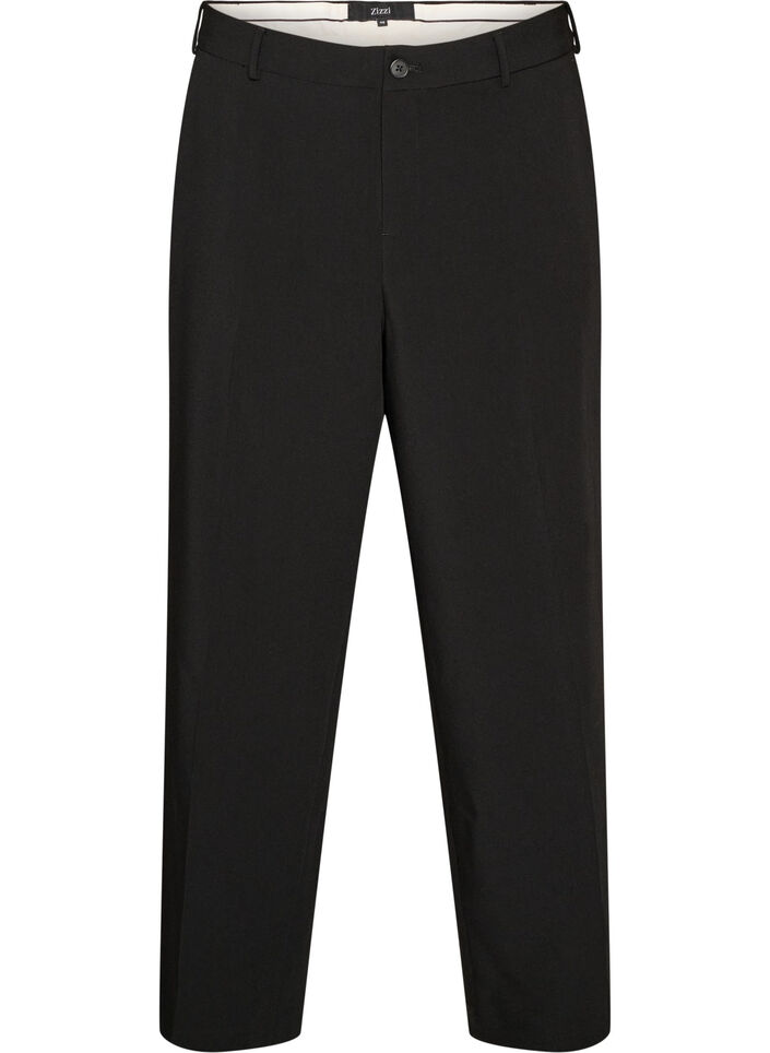 Tailored trousers with wide legs and high waist, Black, Packshot image number 0