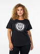 T-shirt with motif, Black, Model image number 0