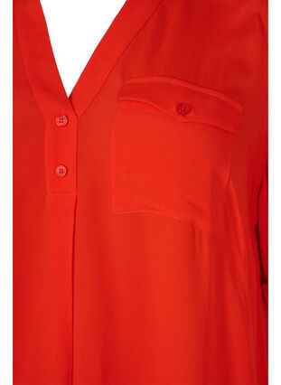 Viscose tunic with short sleeves, Fiery Red, Packshot image number 2