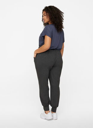 Loose trousers with pockets, Dark Grey Melange, Model image number 1