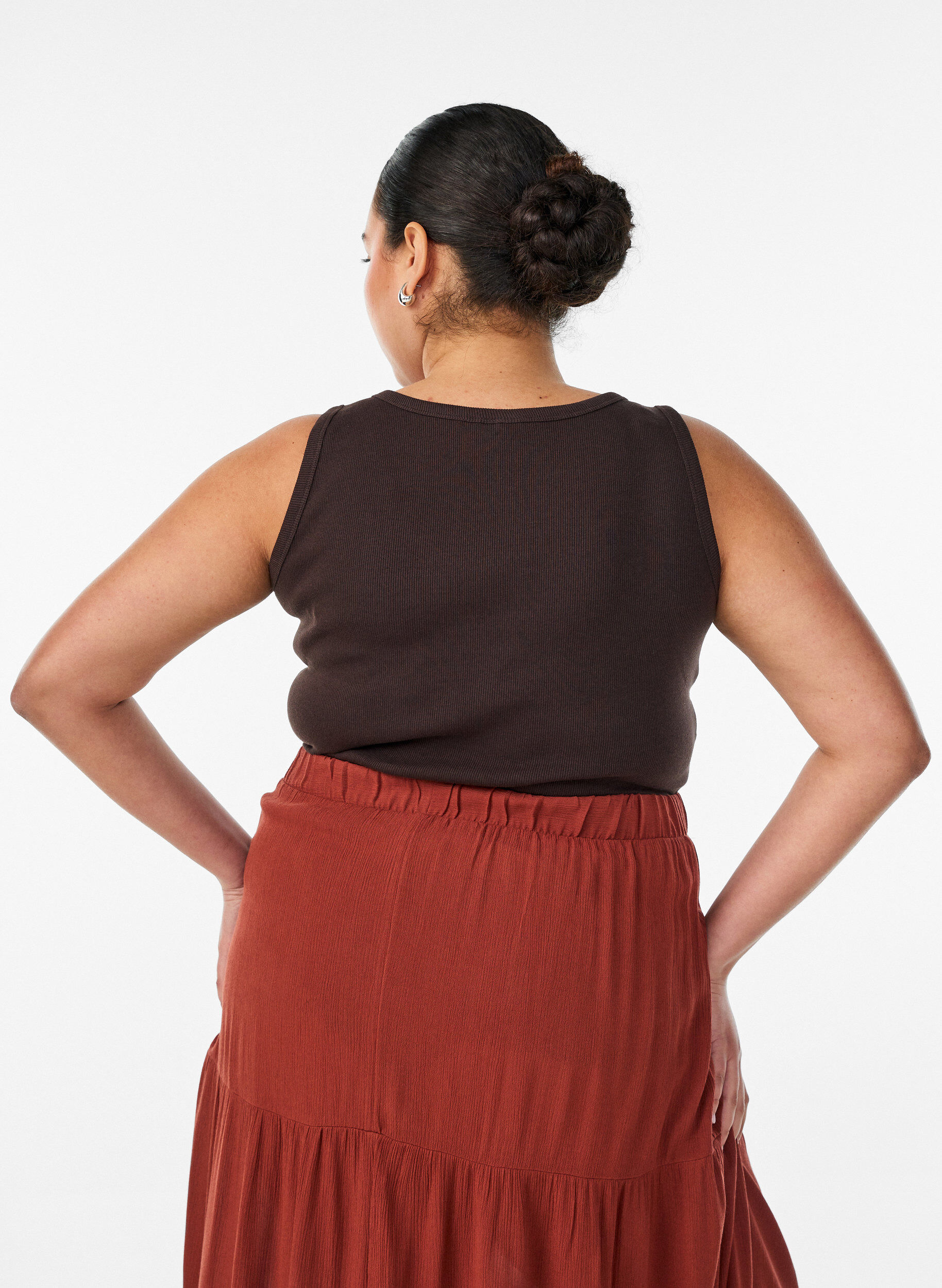 Zizzifashion Fitted top with motif, Brown, Model image number 2