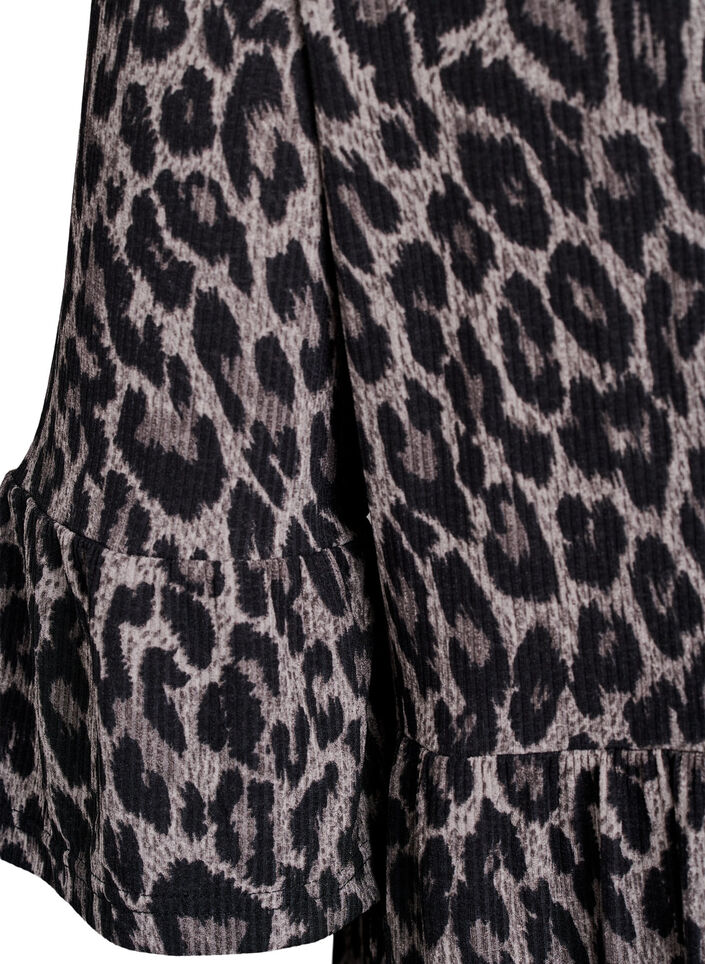 Short A-line dress with leopard print, Dark Grey, Packshot image number 3