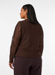Sleeveless top with a wavy texture and button fastening, Brown, Model image number 2