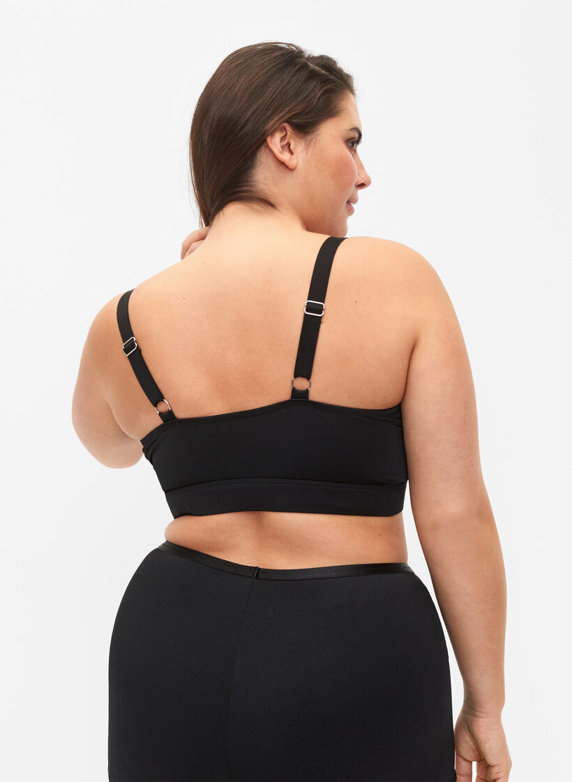 Bikini top with removable inserts, Black, Model image number 1