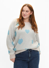 Pullover with hearts, P. Stone/Reef Waters, Model