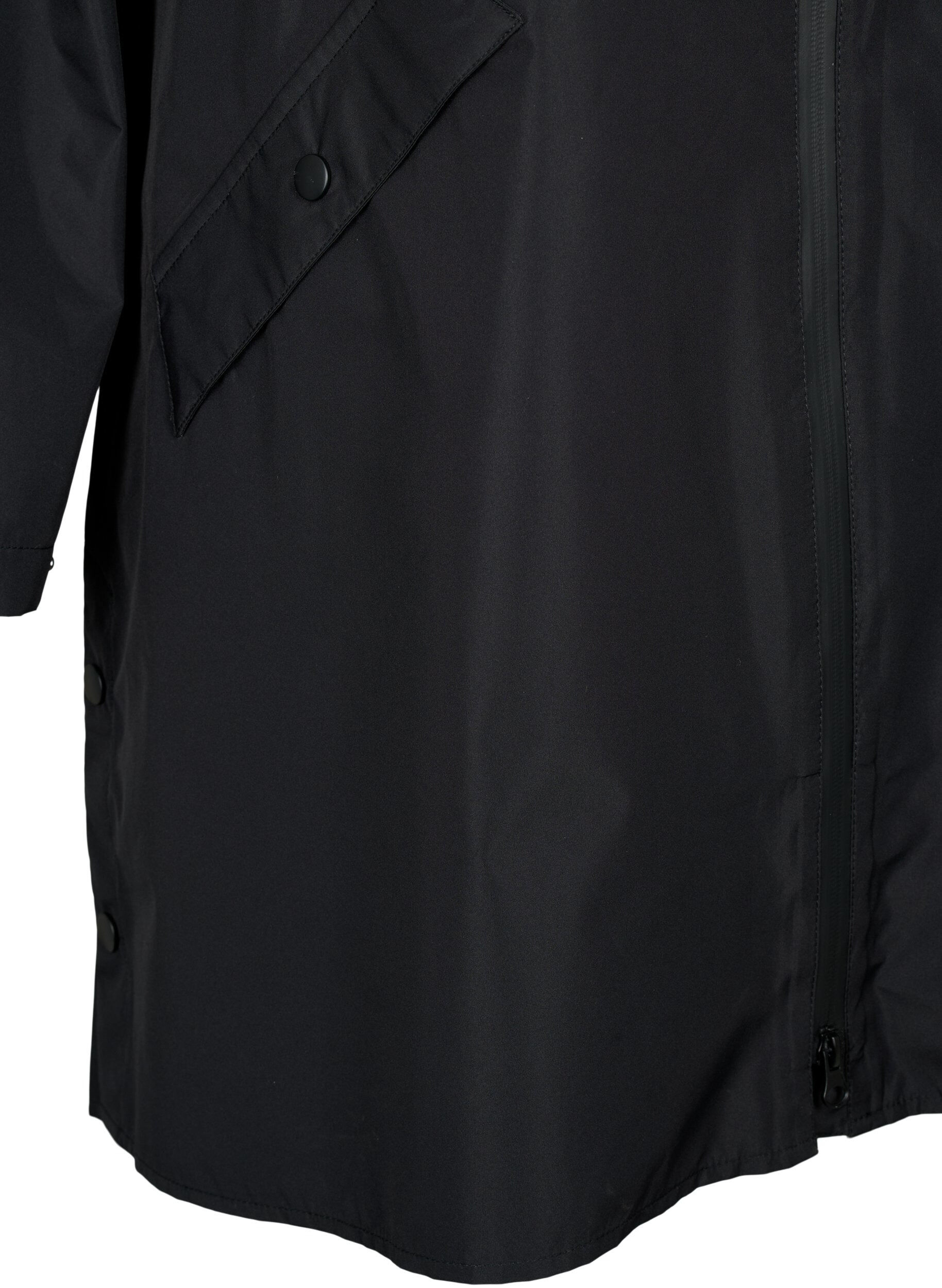 Zizzifashion Raincoat with pockets and hood, Black, Packshot image number 3