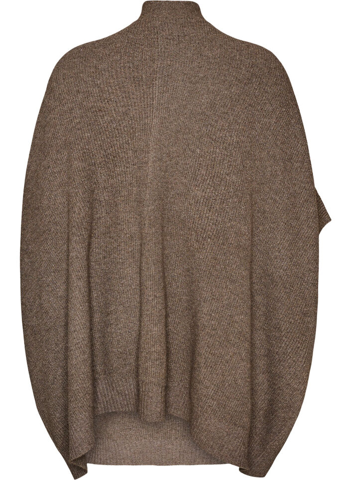 Cardigan with open front and wide sleeves, Brown, Packshot image number 1