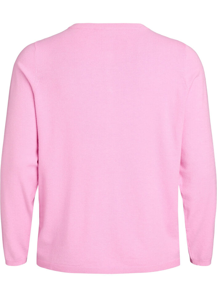 Cardigan with round buttons, Pink, Packshot image number 1