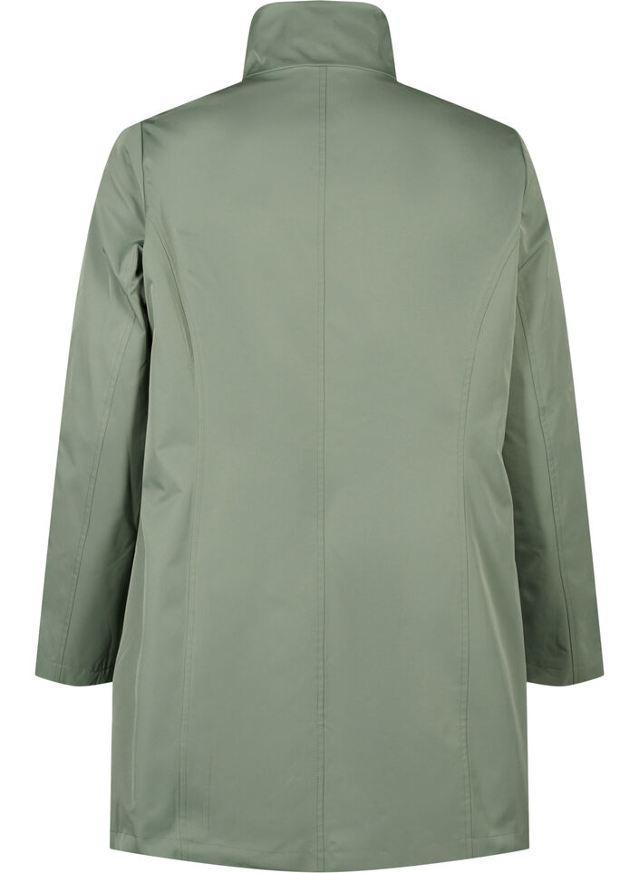 Jacket with pockets and high collar, Green, Packshot image number 1