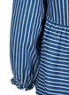 Striped denim blouse with front tie, Blue, Packshot image number 3