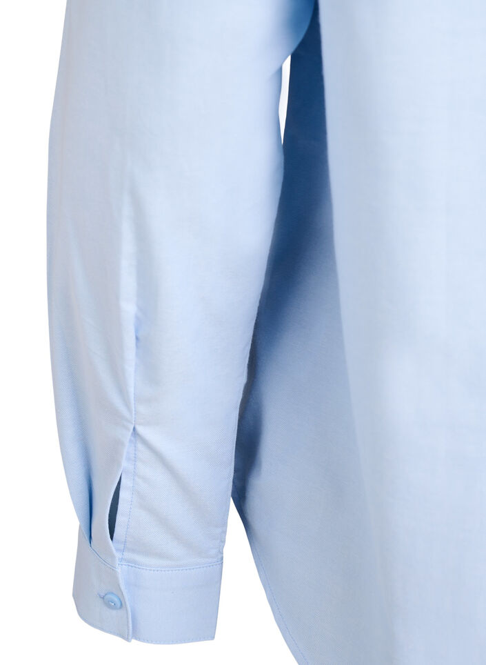 Long-sleeved cotton shirt, Blue, Packshot