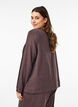 Loose jersey blouse with seam details, Brown, Model image number 2