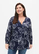 Floral print viscose shirt with long sleeves, Navy B./Big Fl.AOP, Model image number 0