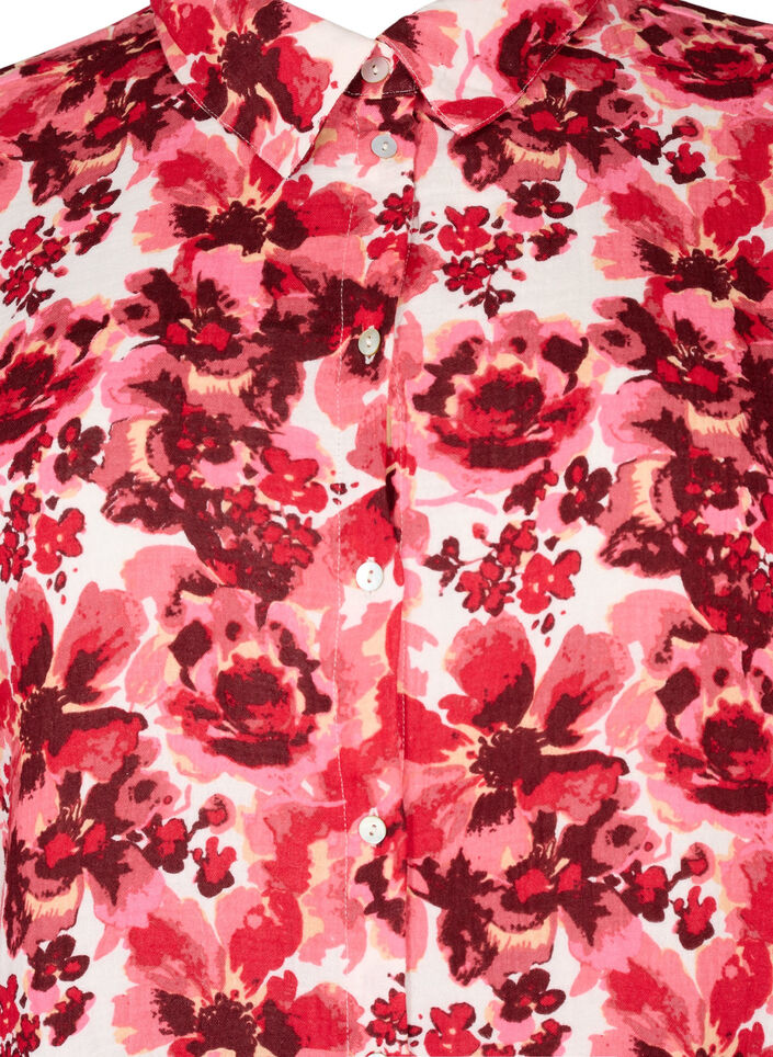 Long shirt with all-over print, Pink AOP Flower, Packshot image number 2