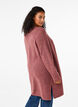 FLASH - Ribbed cardigan with slits, Rose Brown Melange, Model image number 1