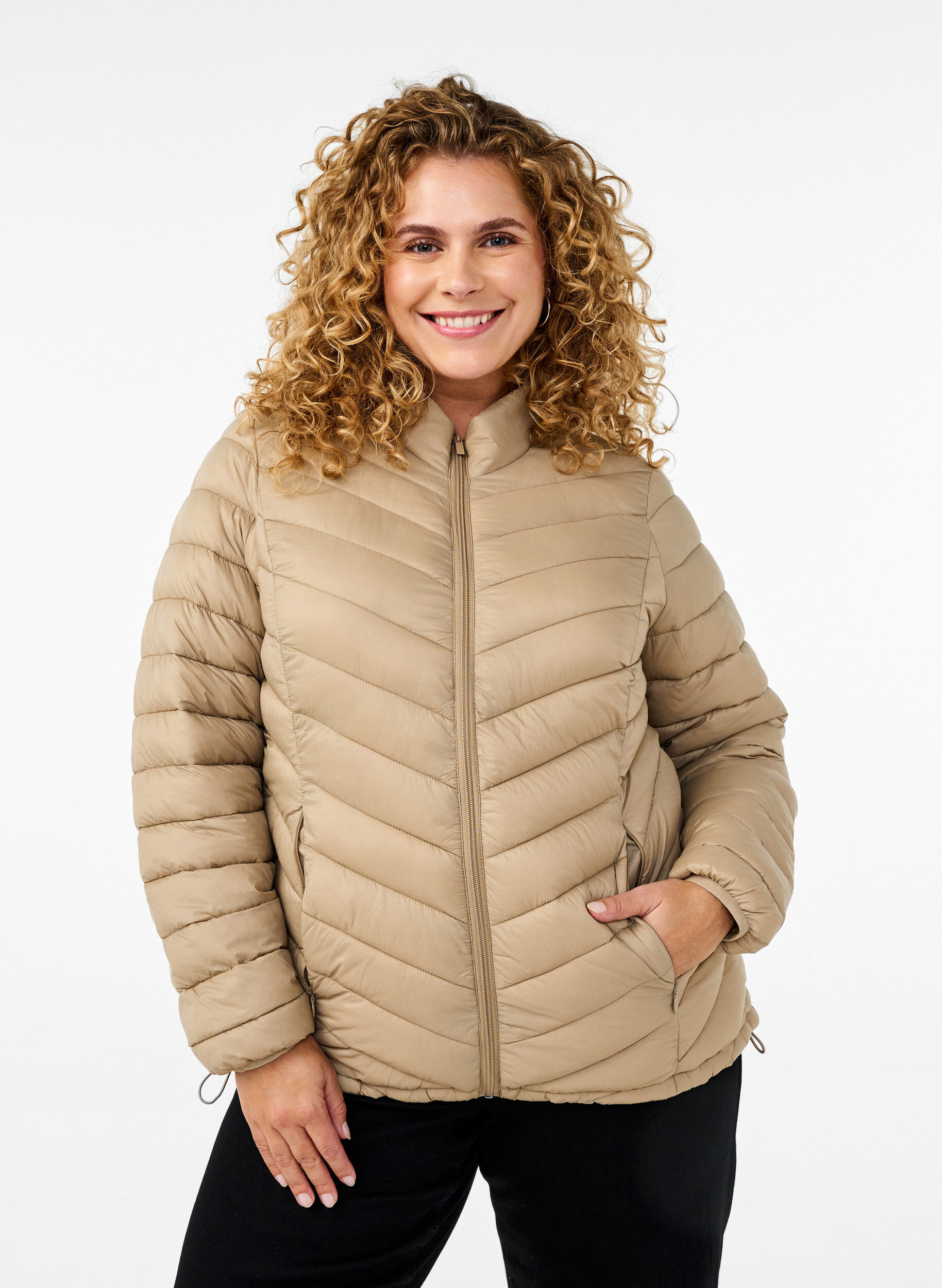 ZizzifashionLightweight jacket with pockets, Brown, Model image number 0