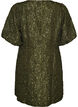 Jacquard dress with puff sleeves and A-line, Green, Packshot image number 1