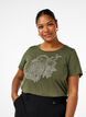 Cotton t-shirt with rhinestone motif, Thyme w. Rhinestones, Model image number 0