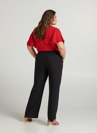 Classic, wide trousers, Black, Model image number 0
