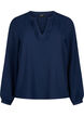 Long-sleeved blouse with structure, Navy Blazer, Packshot image number 0