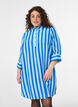 Short dress with collar and chest pocket, Blue, Model image number 0