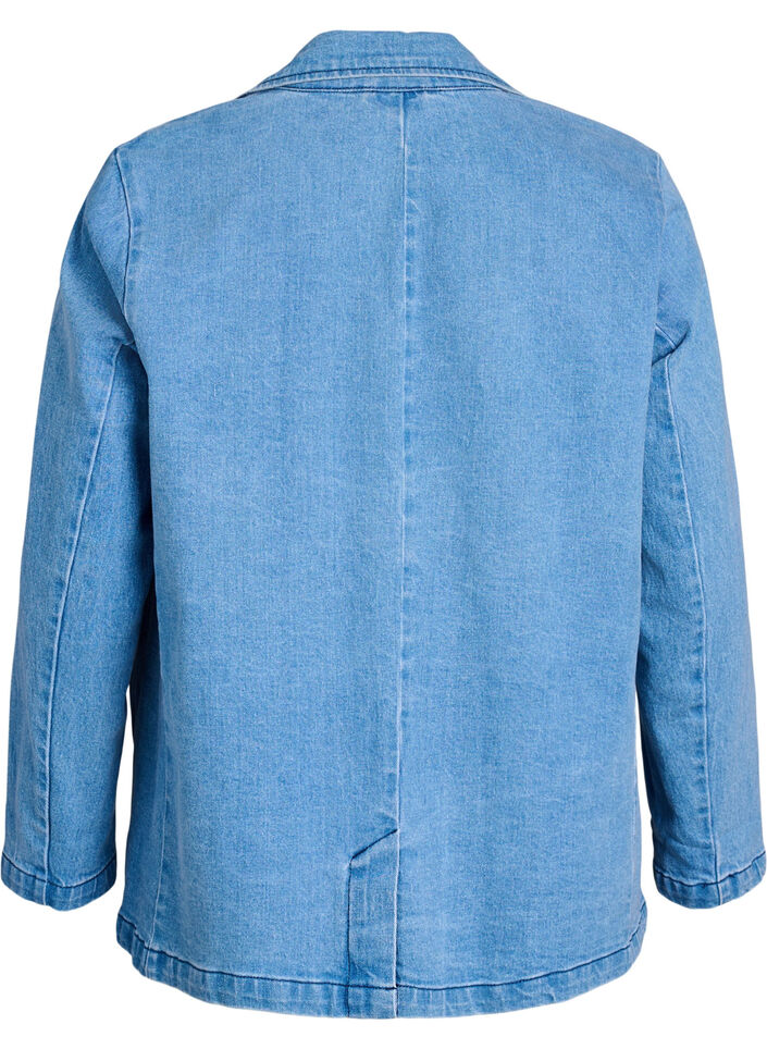 Denim blazer with pockets, Light Blue, Packshot image number 1