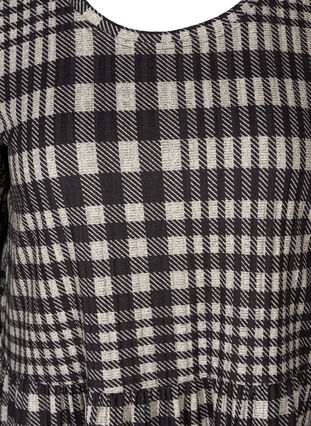 Checkered dress with a A-line cut and long sleeves, Check, Packshot image number 2
